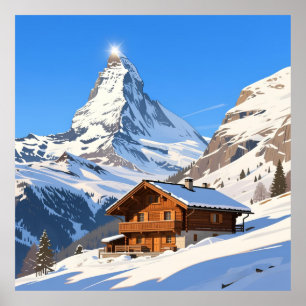 Impressão artística de Zermatt Suíça Alpes