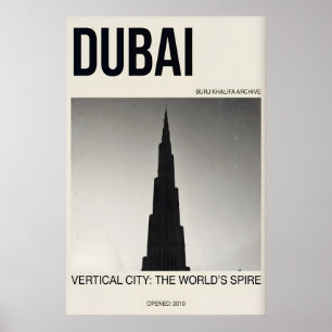 Impressão artística do Burj Khalifa preto e branco