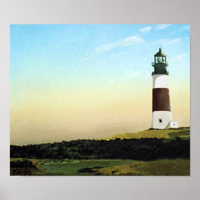 Impressão artística do farol de Sankaty Head Nantu (Frente)