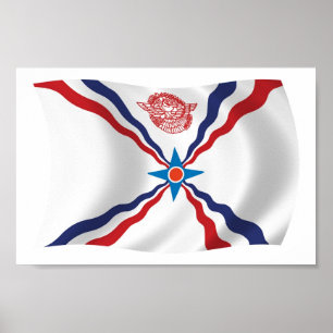 Impressão Assyrian do poster da bandeira da naç