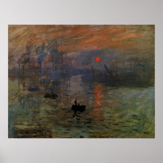 Impressão Aumento do sol por Claude Monet, Vintage (Frente)