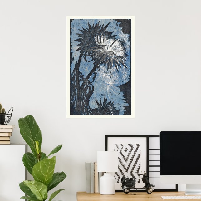 Impressão Azul de Alcachofra de Reijer Stolk Vinta (Escritório em casa)