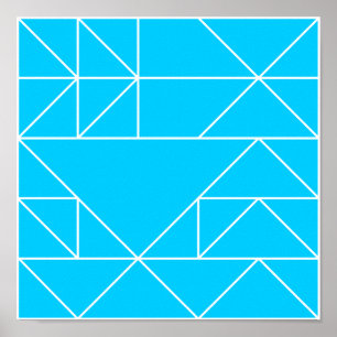 Impressão azul do quadrado do teste padrão dos