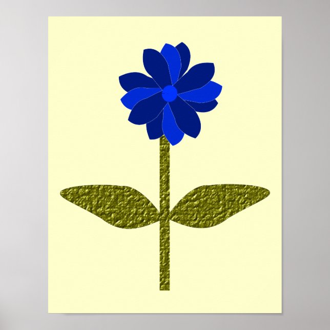 Impressão Azul Flor de Margarida (Frente)