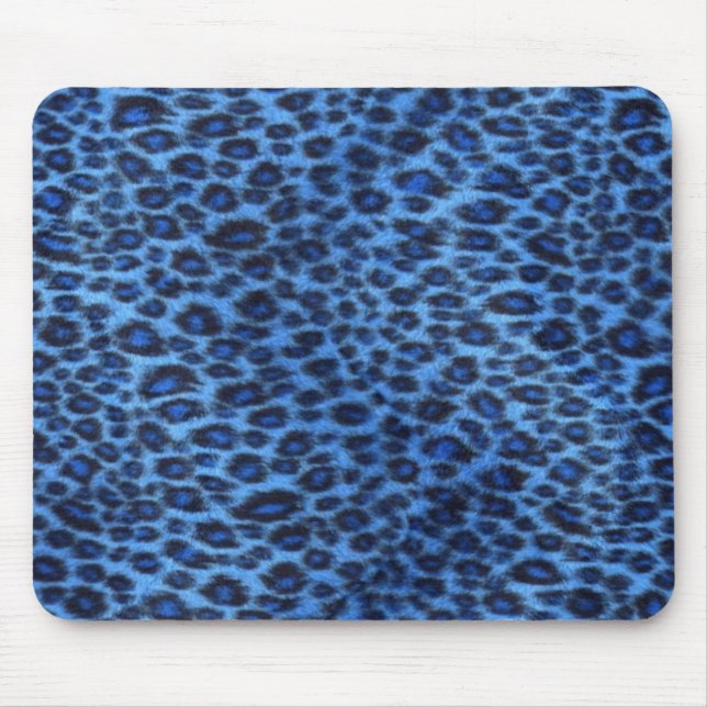 Impressão azul Mousepad do leopardo (Frente)