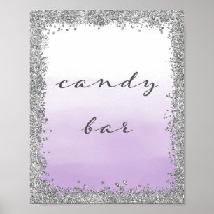 Impressão Bar de Casamento de Poster de Prata e Do