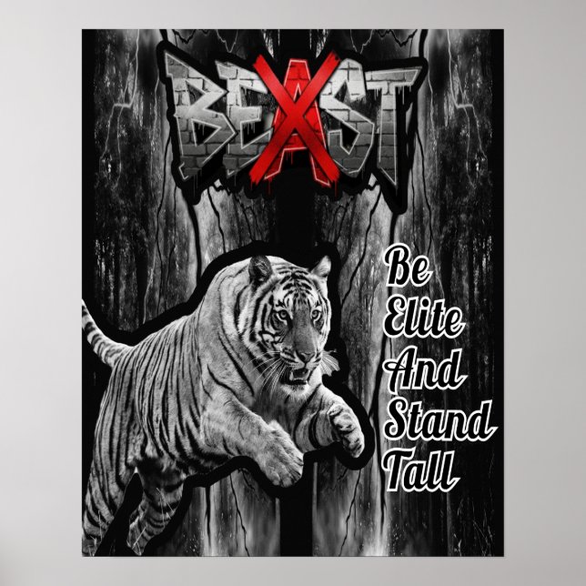 Impressão BEAST Tiger, Cartaz de Valor em Papel (S (Frente)