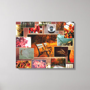 Impressão bonito das canvas da colagem do outono 