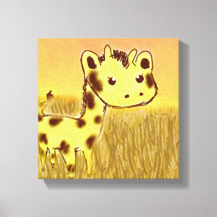 Impressão bonito das canvas do girafa