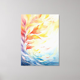Impressão Botânica Abstrata Moderna em Tela
