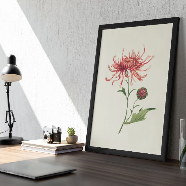 Impressão Botânica de Cor Marinha Antica (Antique Watercolor Botanical Print)