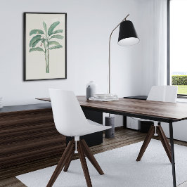 Impressão Botânica de Cor Marinha Antica