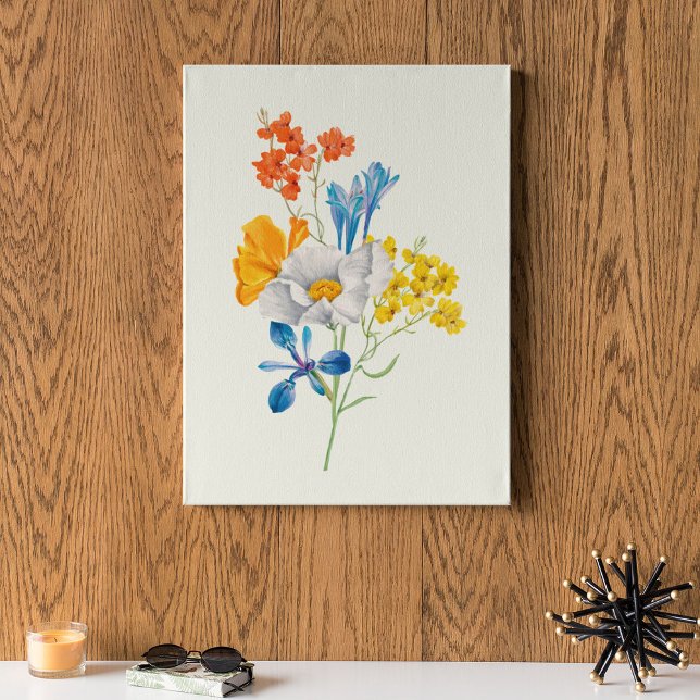 Impressão Botânica de Cor Marinha Antica (Antique Watercolor Botanical Print)