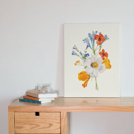 Impressão Botânica de Cor Marinha Antica