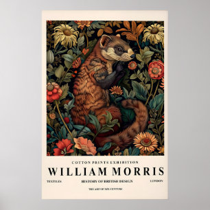 Impressão Botânica de Furão Estilo William Morris