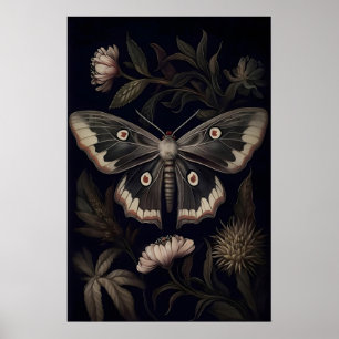 Impressão Botânica de Mariposa Escura, Borboleta G