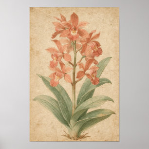 Impressão Botânica de Orquídea