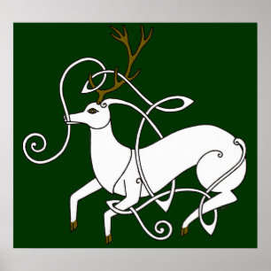 Impressão branco do veado