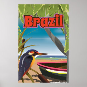 Impressão brasileiro do viagem do cartão da prai