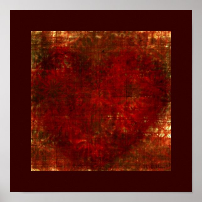 Impressão Burlap Heart (12x12) (Frente)