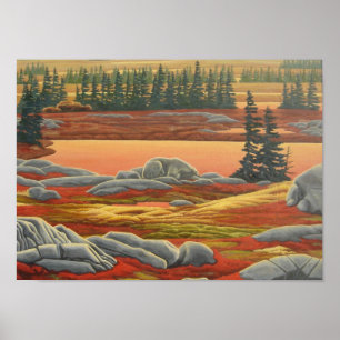 Impressão canadense da arte do urso da pintura de