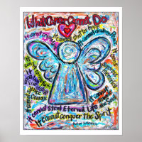 Impressão Cancer Angel Art Colorida - Borda branca