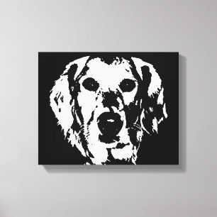 Impressão Canvas branco preto do ouro Retriever