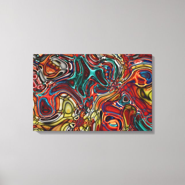 IMPRESSÃO CANVAS COM SEDA COLORIDA ABSTRATO (Frente)