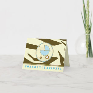 Impressão Castanha-Zebra / Cartão Azul-Parabéns