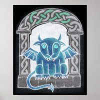 Impressão Celtic Gargoyle negativo