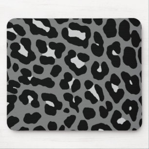 Impressão cinzento retro Mousepad do leopardo do