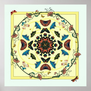 Impressão Circular de Abstrato de Jardim de Borbol