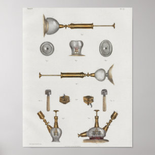 Impressão cirúrgico da anatomia do vintage dos