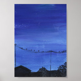 Impressão Cityscape Azul, Papel Poster