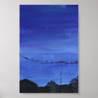 Impressão Cityscape Azul, Papel Poster