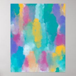 Impressão Colorida de Abstrato Watercolor
