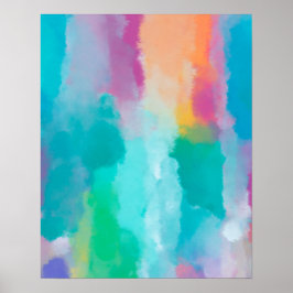 Impressão Colorida de Abstrato Watercolor