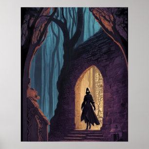 Impressão Colorida e Misteriosa de Trabalho de art
