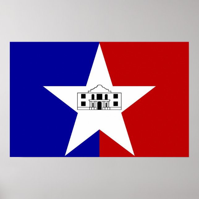 Impressão com a bandeira de San Antonio, EUA (Frente)