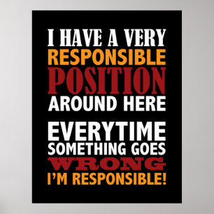 Impressão cómico do poster da posição respons