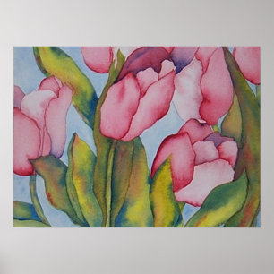 Impressão cor-de-rosa das tulipas