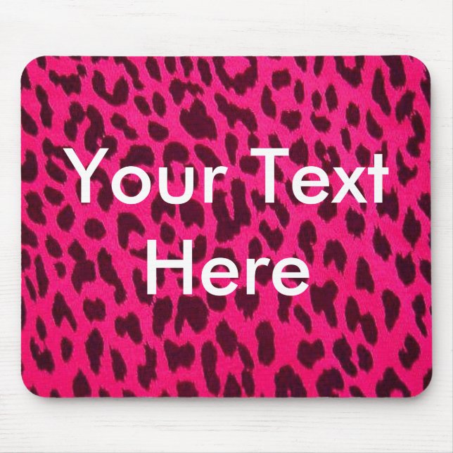 Impressão cor-de-rosa liso Mousepad do leopardo (Frente)