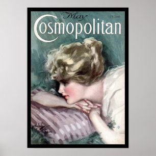 Impressão cosmopolita da capa de revista do