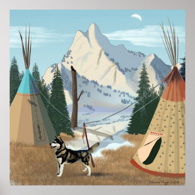 Impressão da Aldeia Cherokee (Frente)