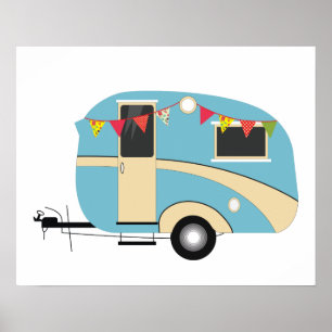 Impressão da arte da caravana do vintage