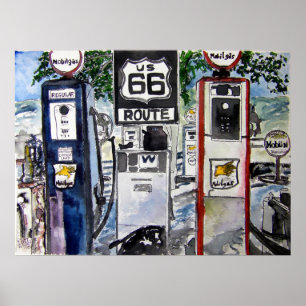 impressão da arte da estrada da rota 66