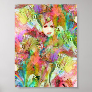 Impressão da arte da meditação da dança de Cha