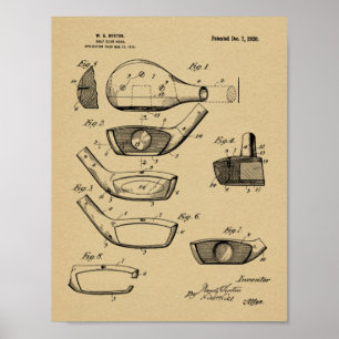 Impressão da arte da patente de design da cabeça