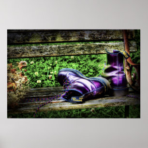 Impressão da arte das botas do roxo