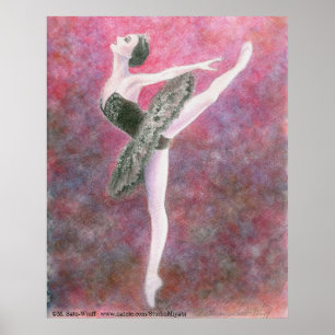 Impressão da arte do balé da cisne preta